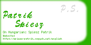 patrik spiesz business card